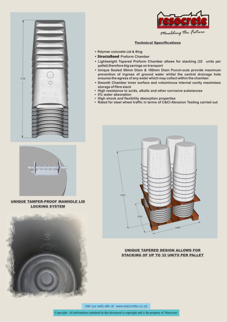 Fibre Optic Manhole Preform - Resocrete